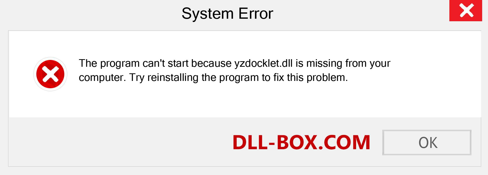  yzdocklet.dll file is missing?. Download for Windows 7, 8, 10 - Fix  yzdocklet dll Missing Error on Windows, photos, images