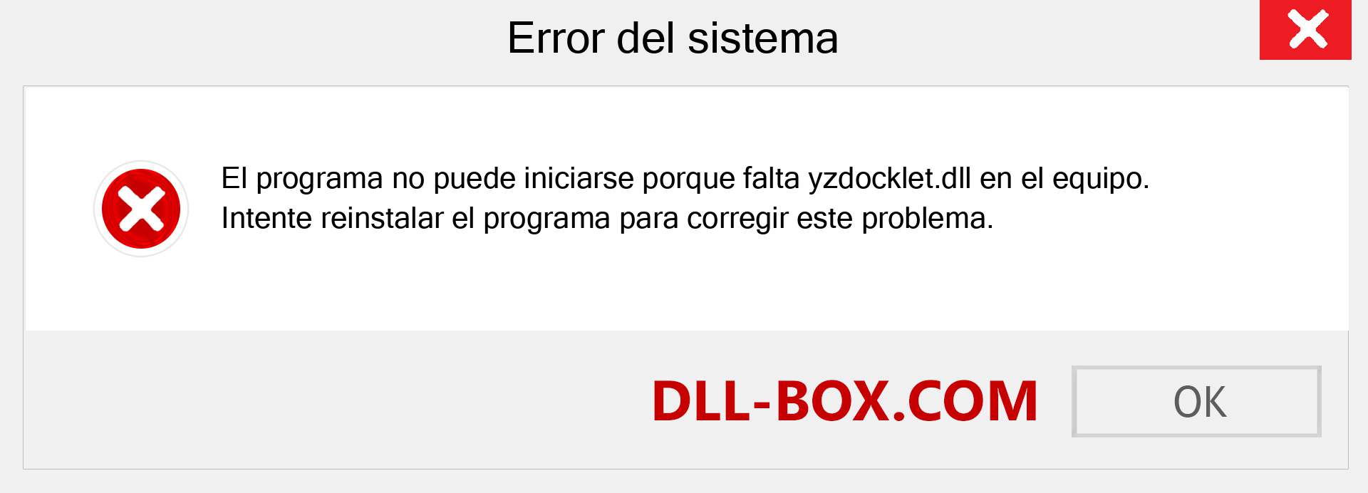 ¿Falta el archivo yzdocklet.dll ?. Descargar para Windows 7, 8, 10 - Corregir yzdocklet dll Missing Error en Windows, fotos, imágenes